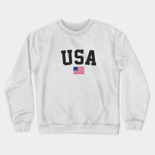 USA Flag American Flag Black Crewneck Sweatshirt